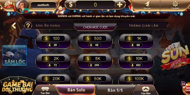 Game đánh bài online tại Sunwin có điểm gì nổi bật? 1 Sảnh đánh bài cực hút người chơi